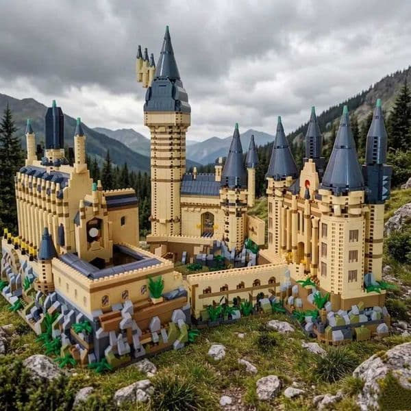 Creative Magic Castle Building Blocks with Light STEM Educational Toy Model Kit Desktop Decoration Assembly Kit Gift for KidsL2605202HJ0
