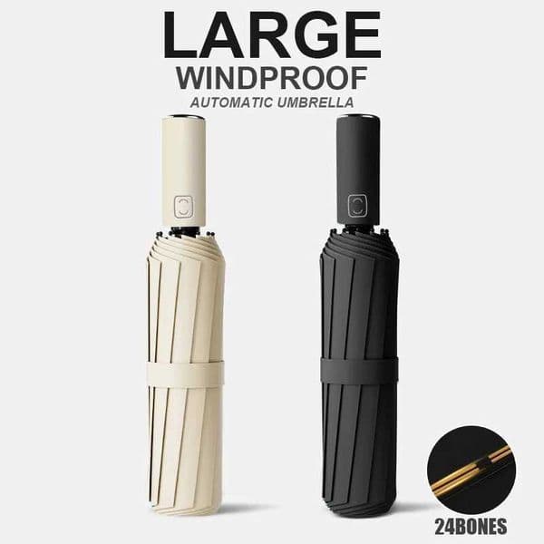 Solid Color 24 Bone Large Automatic Umbrella Lightweight Collapsible Outdoor UV Protection Sunshade Large-format Auto Umbrella C260520