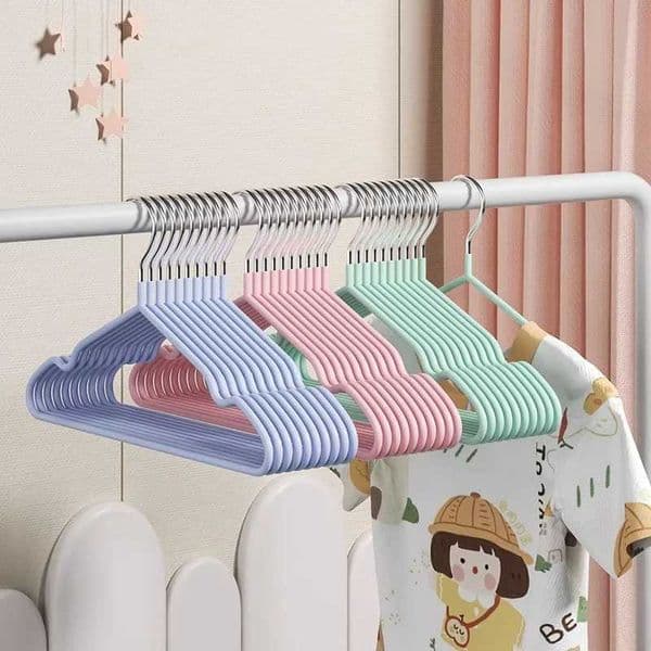 Nano Trace - Free Anti - Slip Kids Hangers Thickened Vinyl - Coated Baby Clothes Racks Multi - Color Toddler Garment Hangers C260520