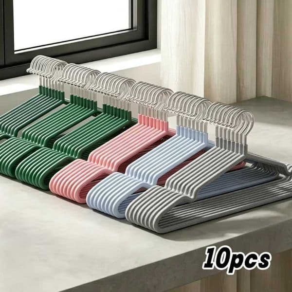 10pcs Heavy Duty Metal HangersAnti-Slip Space Saving Clothes Hangers for ClosetGarageBoutiqueHomeClothes HangerDrying Rack C260520