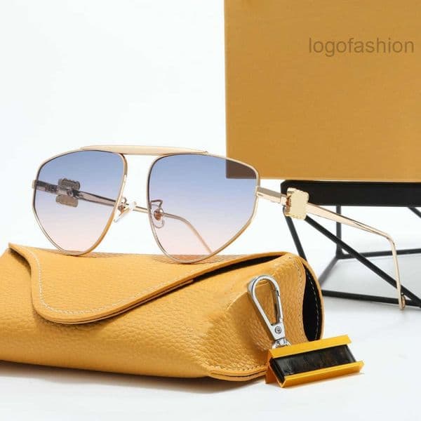 luxurys Brand Mens Designer Sunglasses Outdoor Shades Women Fashion Metal Oval Luxury Half Frame Sunshade Mirror Polarized UV400 Protection Glasses With Box