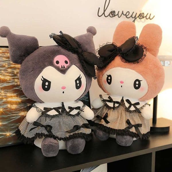 Dark-themed Kuromi plush toy My Melody doll childrens pillow large sleeping pillow for weddingsL260520O8AC