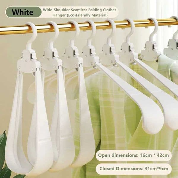 Wide-shouldered non-marking non-slip folding clothes hanger for home dormitory travel business trips and portable storage C260520