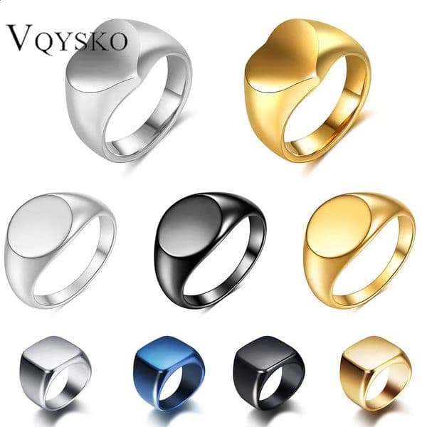 Customized Women Signet Ring Name Letter Pattern Stainless Steel Rings Punk Candid Fashion Jewelry Male Wedding Accessories 260515