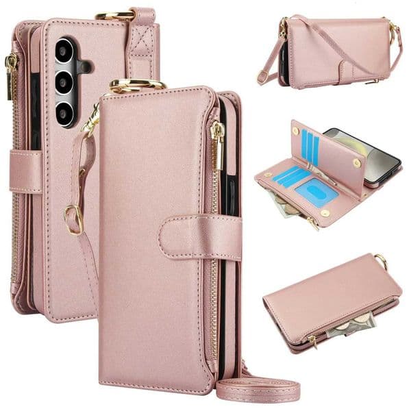 for Samsug Galaxy A55/A15/A54/A14/A73/A53/A13/A72/A52 Wallet case with Zipper Credit Card Holder RFID BlockingFlip Folio CoverZHR260520