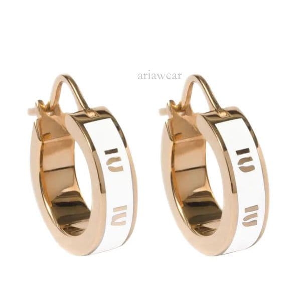 miue earrings 18k gold hollow circle designer earrings for women M letters luxury geometry ins fashion earings earring ear rings party jewelry gift 4be