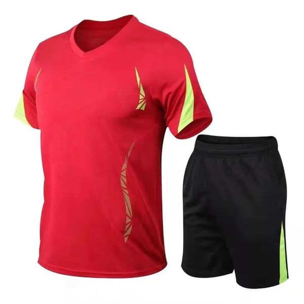 s for Men Soccer Tracksuit Short Sleeve Training Suit Summer T Shirt Shorts Sports 2 Piece Set X260520