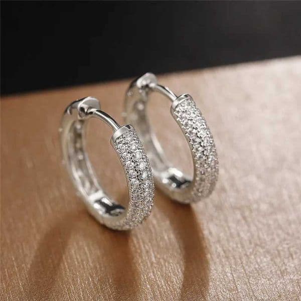 925 Sterling Silver CZ Hoop Earrings for Women Timeless Style Simple Ear Accessories for Teens Minimalist Gift Classic Jewelry Q260520