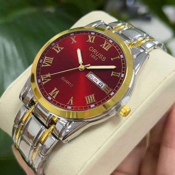 ORUSS Top Brand Luxury Fashion Stainless Steel es Mens Waterproof Luminous Sunday Sports Business Mens Quartz L260520