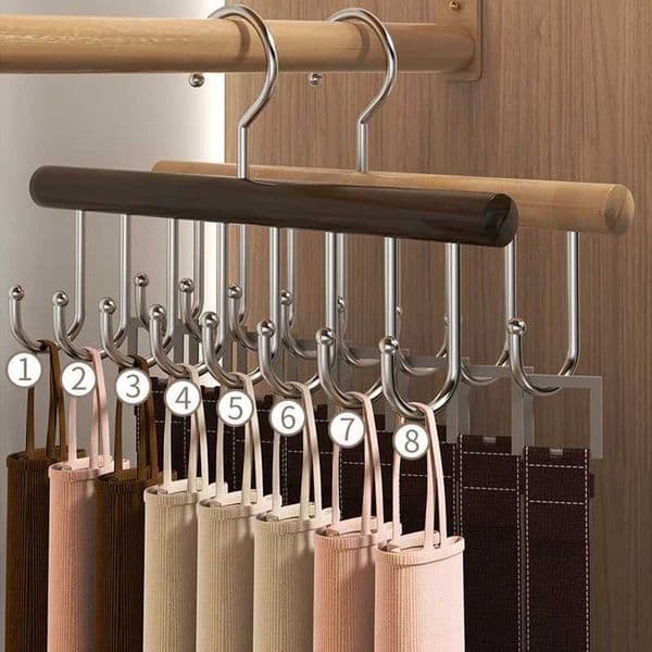 8 Hooks Wooden Camisole HangerRotatable Multifunctional Clothes Organizer for Underwear Belt TieSpace Saving Hat Storage Racks C260520
