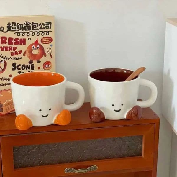 Designer Cup Cute coffee mug Foot-Shaped Ceramic Coffee Mug Water High-End Light Luxury Aesthetically Pleasing Latte Art Cup Gift For Friends Tea 022