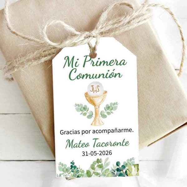 Custom Communion Tags Baptism Christening First Holy Communion Invitation Favor Tags 100 Pieces L260520