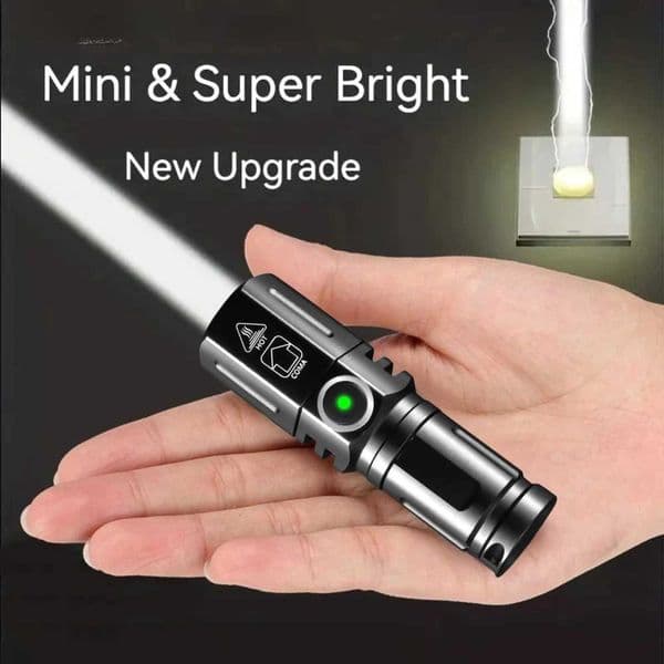 Mini Portable White Laser LED Flashlight 3 Modes Pocket Torch Type C Rechargeable Long Shot Light for Outdoor Camping L260520