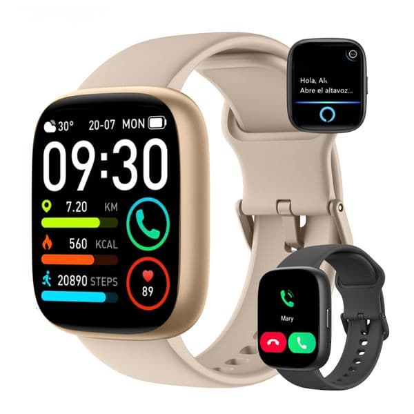 IDW26 Smart Watch 1.83" HD Screen Bluetooth Call Alexa Voice Heart Rate SpO2 Sleep Monitor IP68 Waterproof Fitness Tracker for Men Women