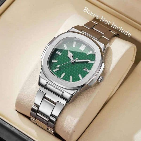 20262026 new square sports calendar men's steel band quartz watch W260520