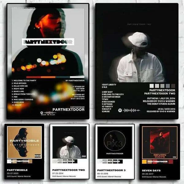 Retro Music Album Cover Posters Pop Hip Hop Rapper Partynextdoor Canvas Art Room Aesthetic Wall Decor For Home J260520