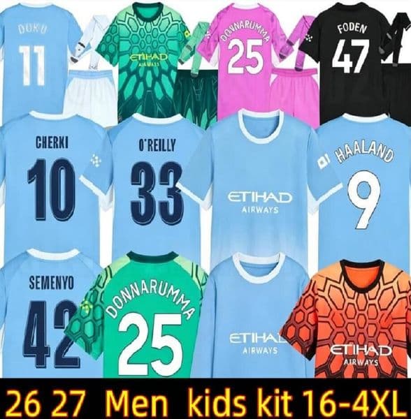 26 27 HAALAND MARMOUSH SOCCER JERSEY 2026 2027 GREALISH MAN CITIES ALVAREZ player DE BRUYNE FODEN football tops shirt men kids kit DOKU Man city 16-4XL