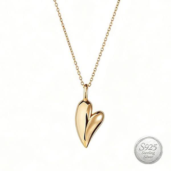 Personality Valentines Gifts Jewellery Luxury Glossy Love Heart Pendant Necklace Designer for Women Fine Jewelry 925 Sterling Silver