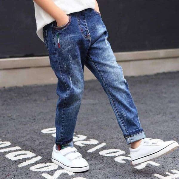 IENENS Kids Boys Jeans Fashion Clothes Classic Pants Denim Clothing Children Baby Boy Casual Bowboy Long Trousers 5-13Y 26W0520