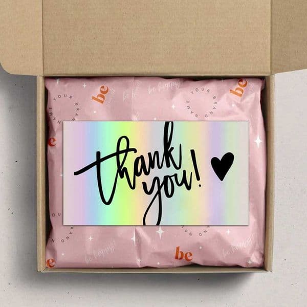 30pcs Thank You Card For Supporting Business Package Decoration Gorgeous Thanks Business Card Laser card Handmade With Love L260520