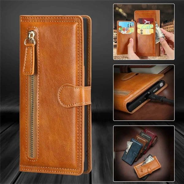 For Sasung Galaxy A53 A52 A72 A51 A71 A32 A21S A12 A52S Card Luxury Leather Zipper Flip Wallet Case For Samsung A53 5G CoverZHR260520