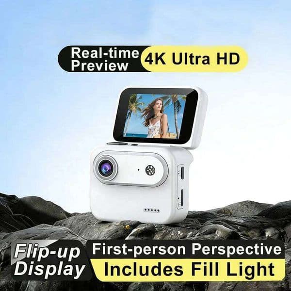 Y360 Action With Flip Screen 4K Ultra HD Recording VLOG-Ready Image Stabilization Wide-Angle Lens Cycling Camera 26Y0520