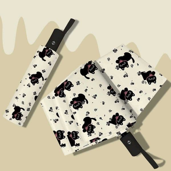 Sun Umbrella for Women Sun Protection UV Protection Portable Folding Sun Umbrella for Cute Cats Rain and Sunshine Umbrella C260520