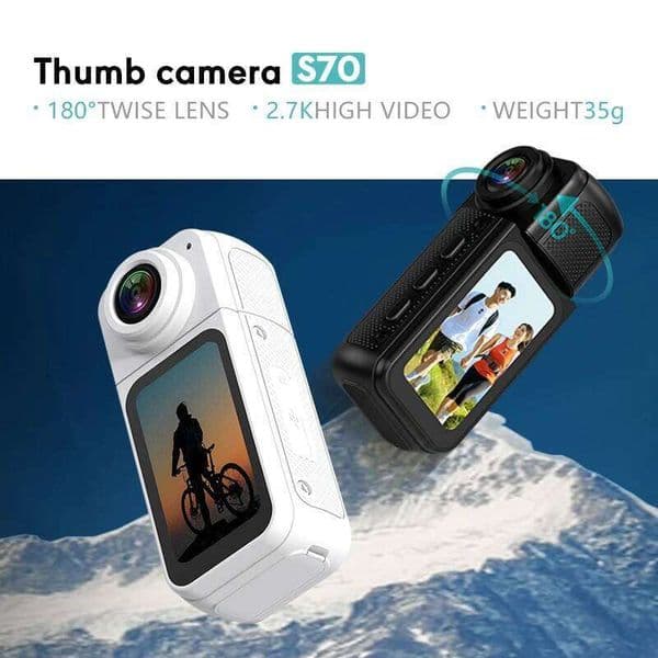 GEYUNE Thumb 2.7K HD 180 Rotate WIFI Sport DV Cycling Recorder Magnetic Attraction Outdoor 1.47'' Action Camera 26Y0520