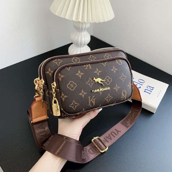 2026 Cross-border women's new vintage high-end fashion monogram shoulder European and American niche design crossbody bag