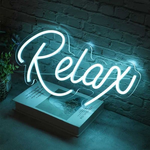 Relax Neon Sign Unique Art Ornaments with Dimmable Switch 5V USB Powered Cool Neon Relax Signs for Wall Decor Bedroom H260520