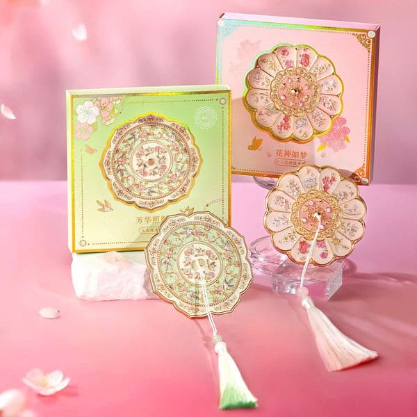 Designer Chinese Style Retro Classical Portable Box Exquisite art Tassel Pendant Twelve Flower Gods National Trend Birthday Gift Makeup Mirror Free Shipping 13