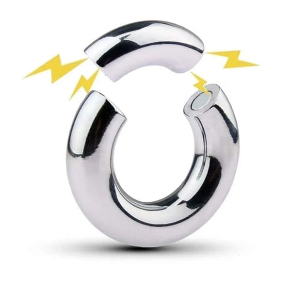 2026 New Metal Magnet Cock Ring Clamp Male Chastity Device Stainless adult toys Steel Cockring Dick Scrotum Bondage Stretcher Adult Sex Toys For Men 015