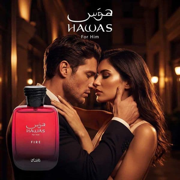 RASASI Hawas Fire Eau De Parfum 100ml Bold Long Lasting Arabian Scent Fiery Perfume for Men Z260530
