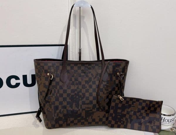Tote Bag Designer Bags Handbag Totes Wallet Fashion Leather Messenger Old Flower Brown Lattice MM Shoulder Women High Capacity Composite Shopping V25