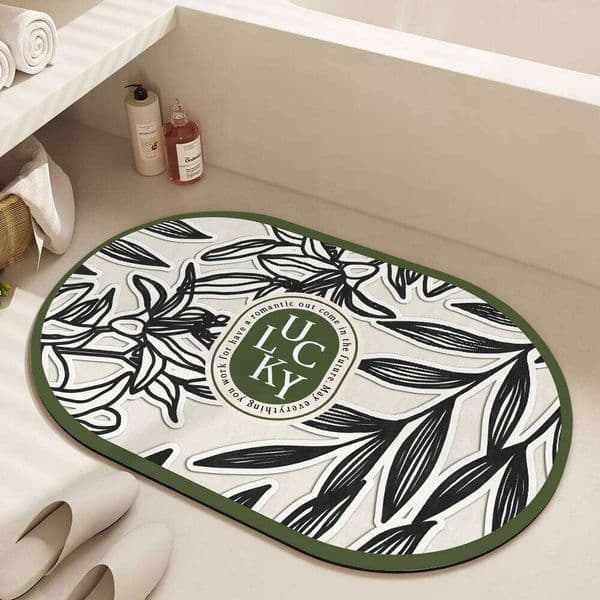 VIKAMA Bathroom Water-Absorbing Rug Simple Floral Design Bedroom Living Room Entrance Hall And Door Mat For Entryway Decor 26W0521