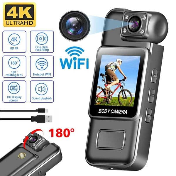 4K WiFi Mini Camera Ultra HD Portable Digital Video Recorder with Infrared Night Vision for Police BodyCam Sports DV And Riding T260521