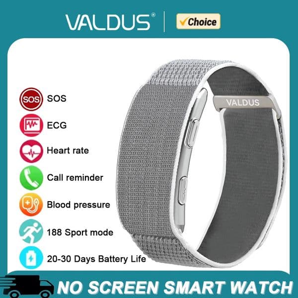VALDUS VITRO ECG Smart Bracelet Heart Rate Blood Pressure Waterproof Long Battery Life Fitness SOS 2026 NO Screen Smartwatch 260521