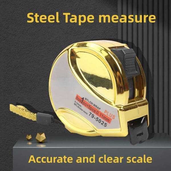 Metric Steel Tape measure retractable Case is made of SUV Plated Gold which Waterproof and Wearresistant Measuring tape Tools 260521