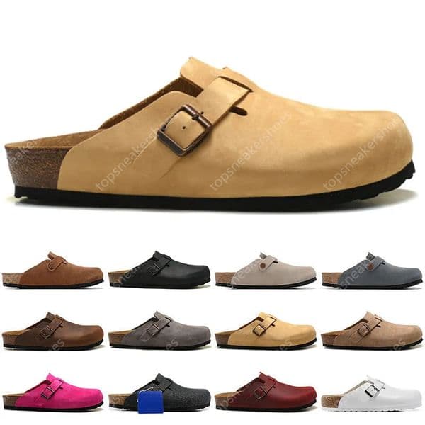 2026 clog men women designer slides slippers sandals Soft Suede Leather Mocha Black White Pink mens fashion outdoor sneakers shoes EUR 35-45