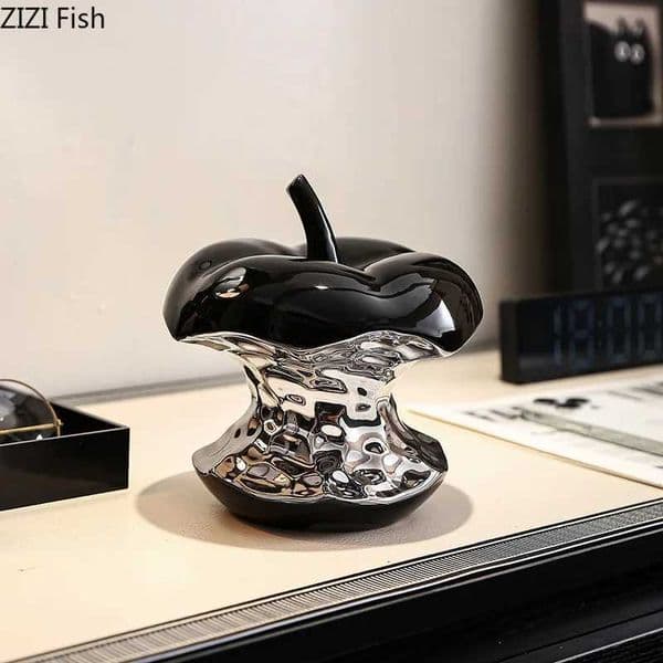 Simulated Apple Ceramic Ornaments Creative Electroplated Ceramic Ornaments Home Livingroom Officedesk Display Cabinet Decoration L260521