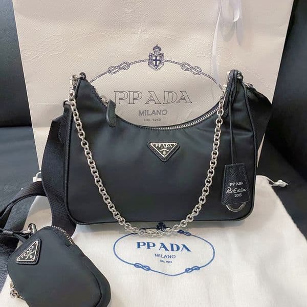 Designer Bag Luxurys Re-Edition nylon Handbag Women Underarm Crescent Bag 2000 Hobo 2005 Shoulder Bags Crossbody Purses Chain Canvas Fashion Wallet Bag 5A