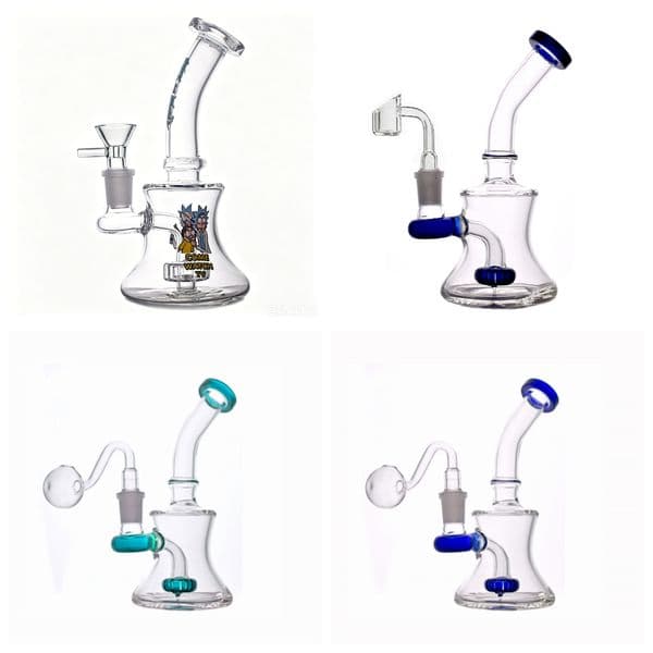 Wholesale Colorful Glass oil burner Water Pipes Bubbler Hookahs Matrix Perc Heady Glass Water bongs Smoking with 14mm male tobacco banger smoking bowl