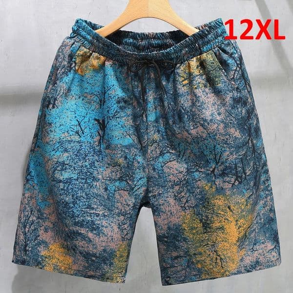 Hawaiian Beach Shorts Men Hip Hop Streetwear Tie-dye Short Plus Size 10XL 12XL Summer Shorts Male 260507