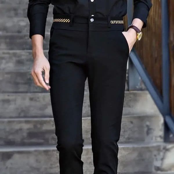 Black Suit Pants for Men Spring and Autumn Stretchy NonIroning Office Trousers Slim Fit Formal Dress 260521