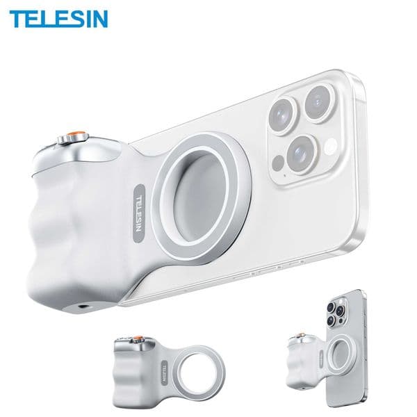 TELESIN Fun Shot Magnetic Grip Shooting Aid Remote Control Handle for iPhone13 14 15 16 Samsung S24 S25 Ultra Honor Phone T260521