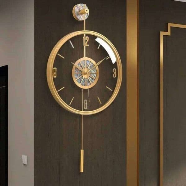 Alloy Case Modern Luxury Living Room Aesthetic Silent Quartz Wall Clocks Nordic Creative Bedroom Home Decorations 26L0521