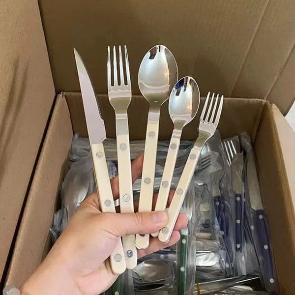 2026 Fashion Colorful perfume Handle 304 Cutlery Set 18/10 Stainless Steel Creativity Gift Flatware Knife cologne Fork Spoon Drop Ship Free Shipping 1011