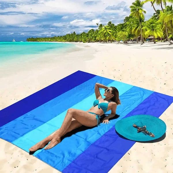 1pc Oversized Waterproof Beach Blanket for 4-7 Adults - Quick Drying Sandproof Picnic Mat for Outdoor Travel Camping LightweightR260521