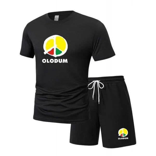 Summer 2026 Mens Fashion Outdoor Sports Set OLODUMP Printed Loose Home Leisure Two Piece Set Short Sleeve T-shirt ShortsT260521