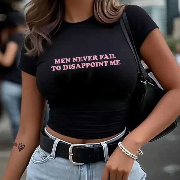 Hot Letter Print Short Sleeve Crop Tops for Woman Graphic Y2k Tshirt Womens Spring Summer Crew Neck Cropped T Shirt Clothes Z260521
